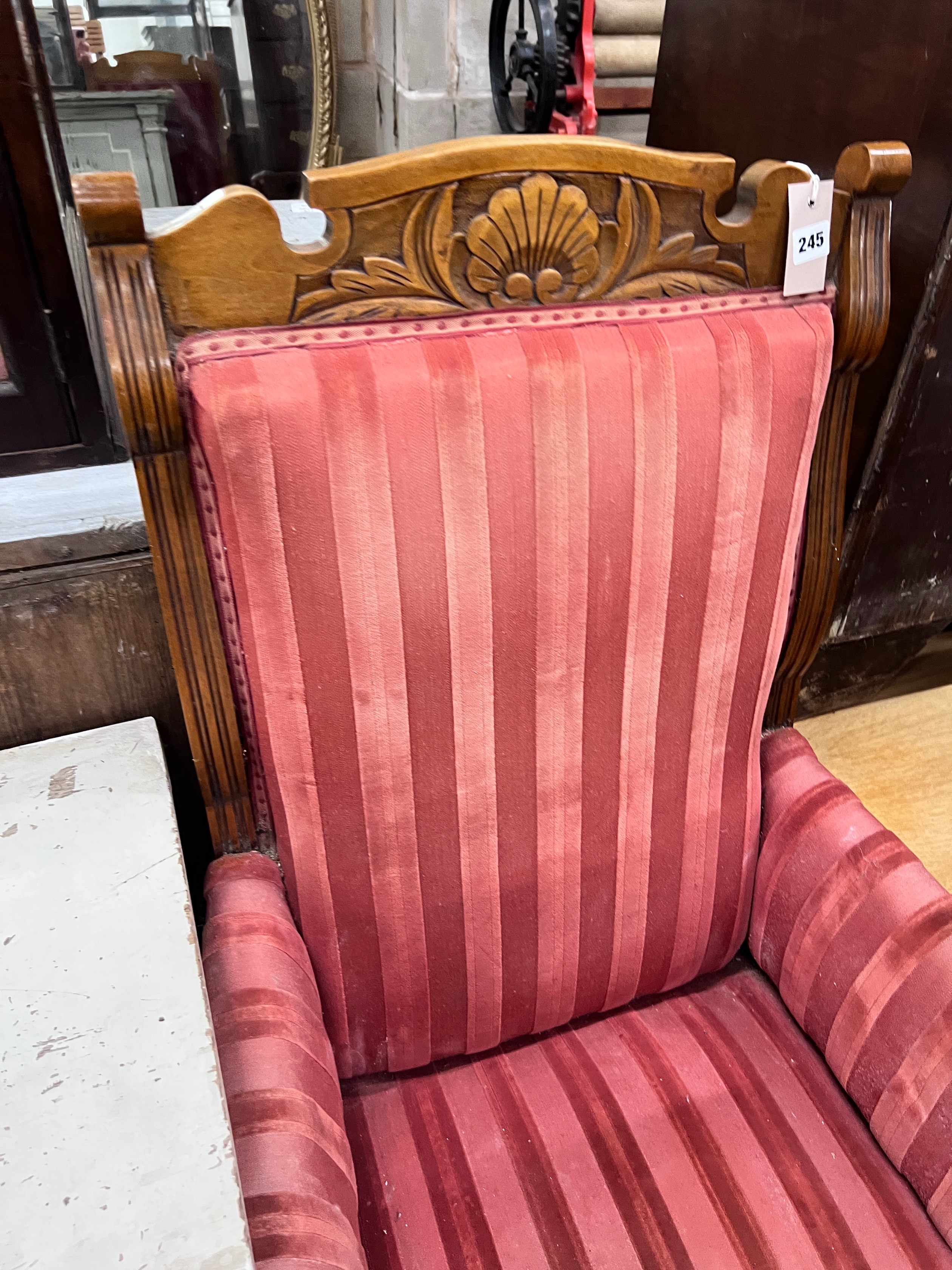 An Edwardian walnut armchair *Please note the sale commences at 9am.
